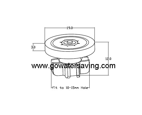 Shower water saving regulator drawing